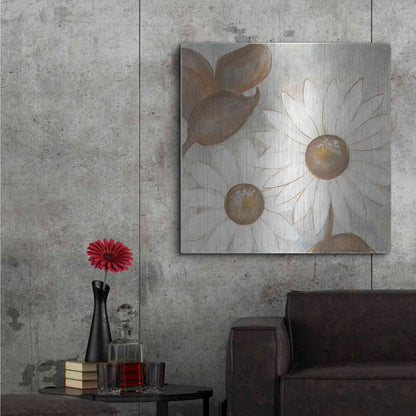 Luxe Metal Art 'Daisy Do I Neutral' by Chris Paschke, Metal Wall Art,36x36