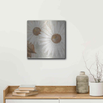 Luxe Metal Art 'Daisy Do II Neutral' by Chris Paschke, Metal Wall Art,12x12