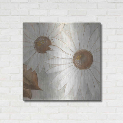 Luxe Metal Art 'Daisy Do II Neutral' by Chris Paschke, Metal Wall Art,36x36