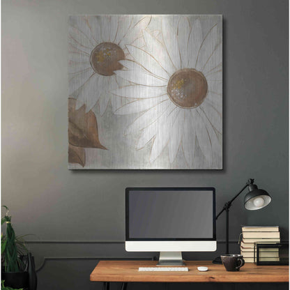 Luxe Metal Art 'Daisy Do II Neutral' by Chris Paschke, Metal Wall Art,36x36