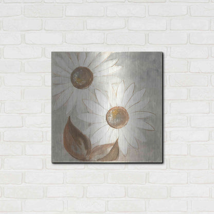 Luxe Metal Art 'Daisy Do IV Neutral' by Chris Paschke, Metal Wall Art,24x24