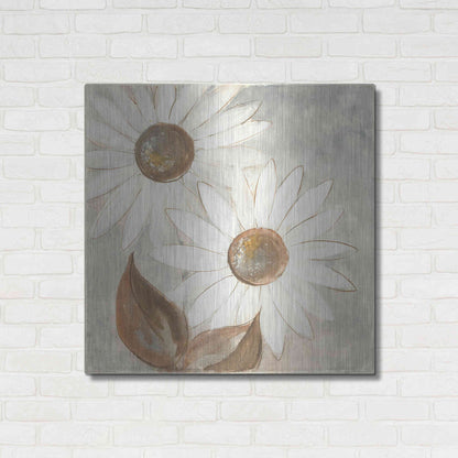 Luxe Metal Art 'Daisy Do IV Neutral' by Chris Paschke, Metal Wall Art,36x36