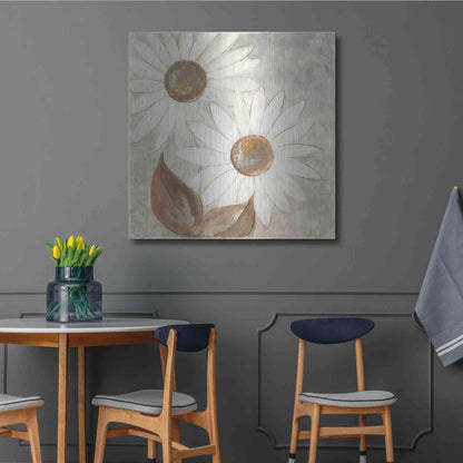 Luxe Metal Art 'Daisy Do IV Neutral' by Chris Paschke, Metal Wall Art,36x36