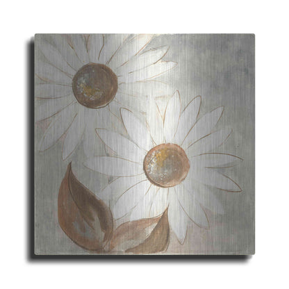 Luxe Metal Art 'Daisy Do IV Neutral' by Chris Paschke, Metal Wall Art