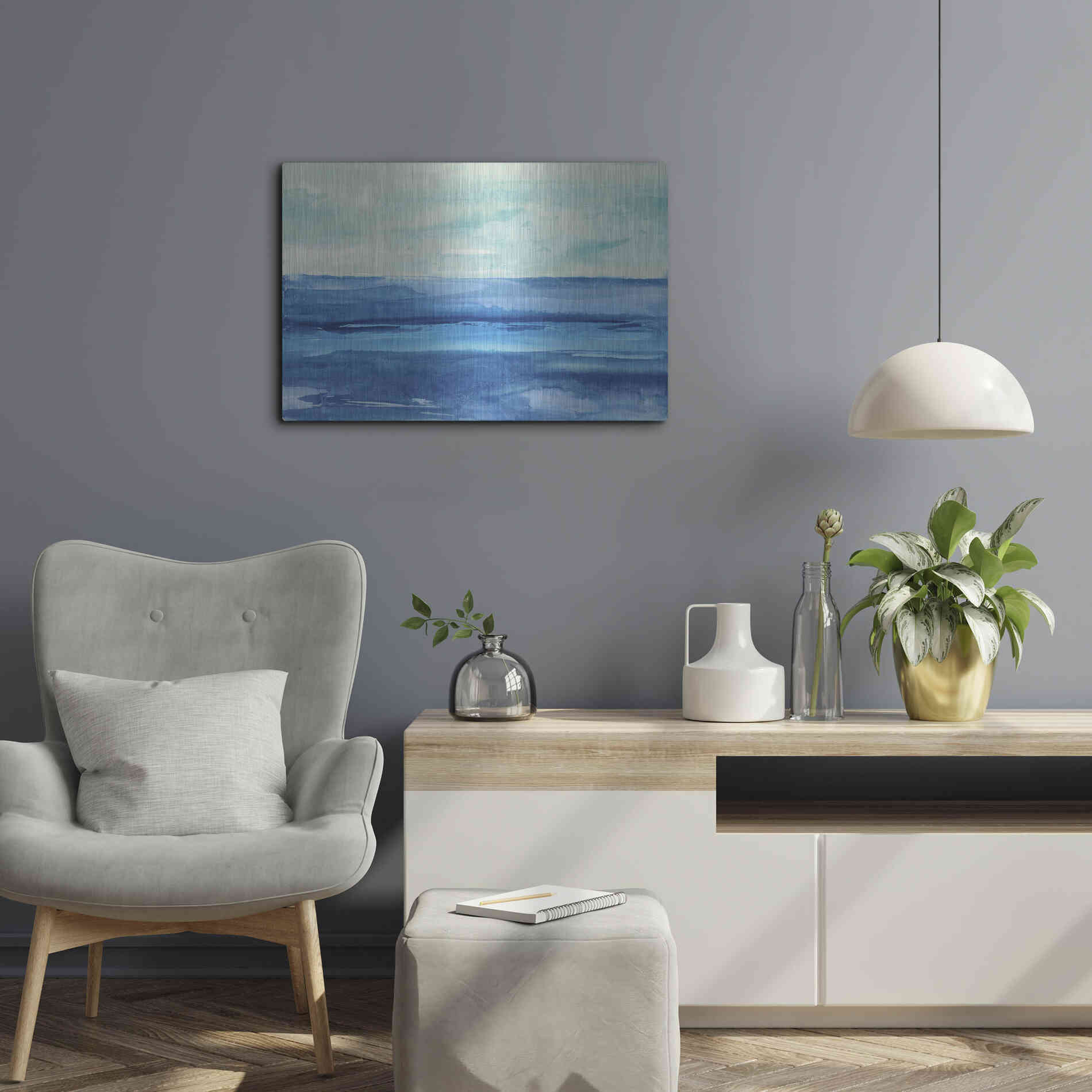 Luxe Metal Art 'Out to Sea' by Chris Paschke, Metal Wall Art,24x16