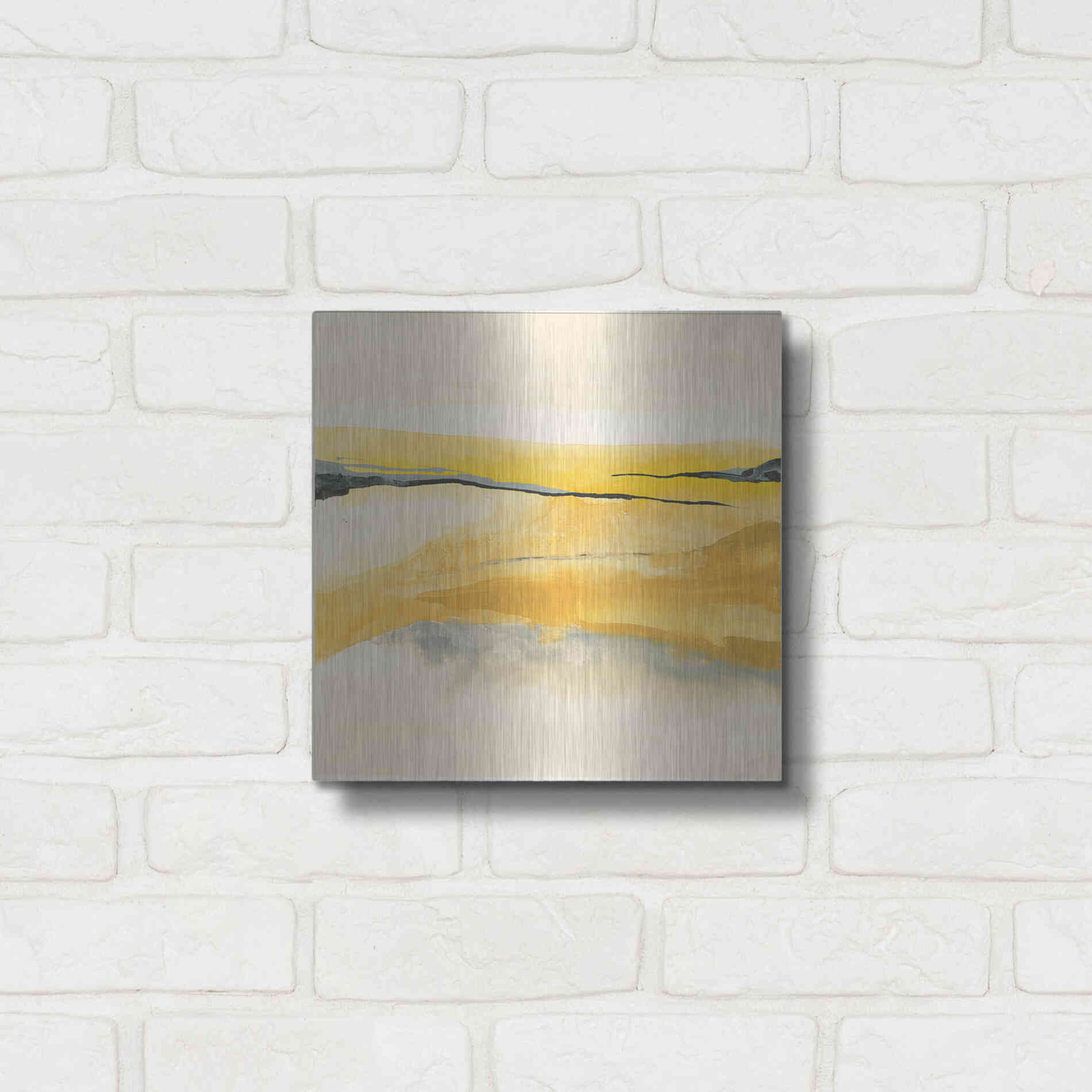 Luxe Metal Art 'Mist and Gold I' by Chris Paschke, Metal Wall Art,12x12