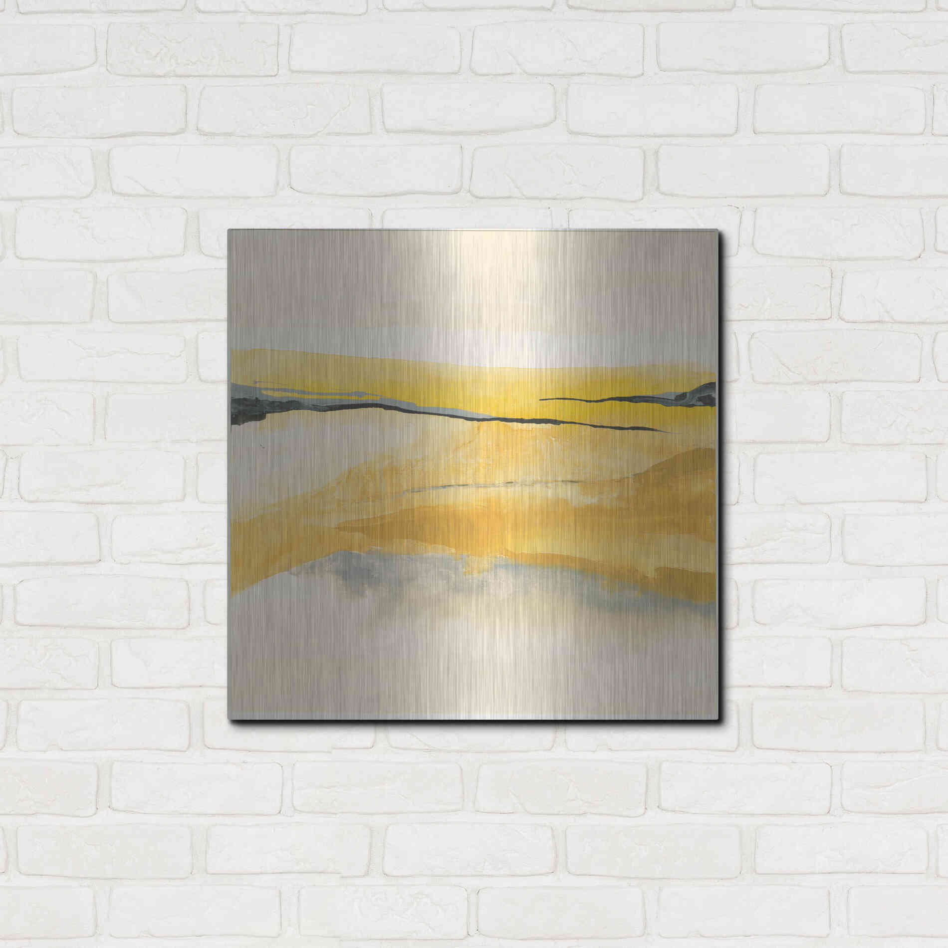 Luxe Metal Art 'Mist and Gold I' by Chris Paschke, Metal Wall Art,24x24