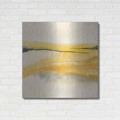 Luxe Metal Art 'Mist and Gold I' by Chris Paschke, Metal Wall Art,36x36