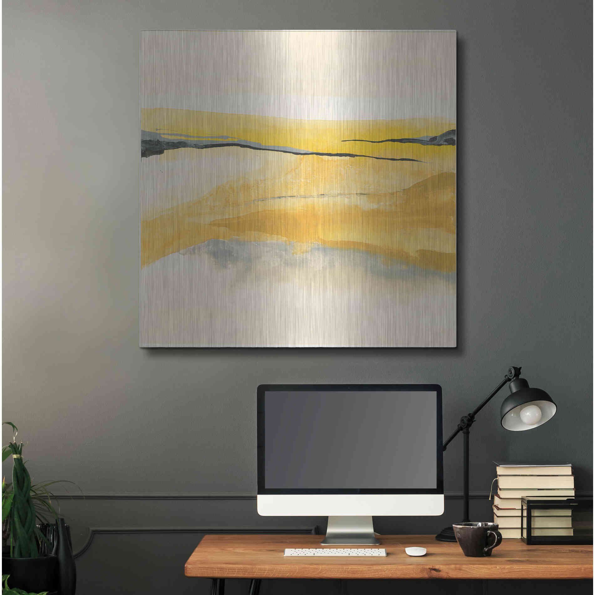 Luxe Metal Art 'Mist and Gold I' by Chris Paschke, Metal Wall Art,36x36