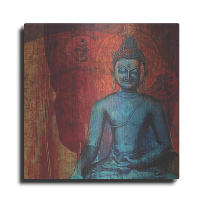 Luxe Metal Art 'Blue Buddha' by Elena Ray, Metal Wall Art