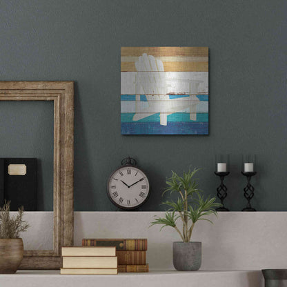 Luxe Metal Art 'Beachscape IV' by Michael Mullan, Metal Wall Art,12x12