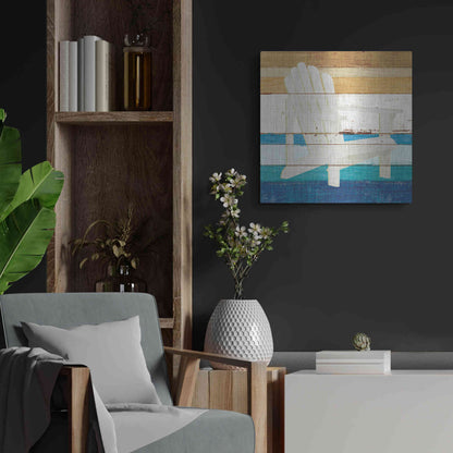 Luxe Metal Art 'Beachscape IV' by Michael Mullan, Metal Wall Art,24x24