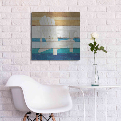 Luxe Metal Art 'Beachscape IV' by Michael Mullan, Metal Wall Art,24x24