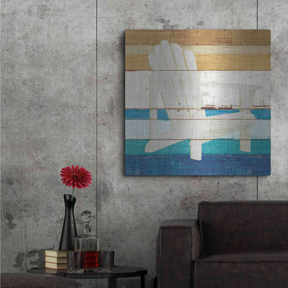 Luxe Metal Art 'Beachscape IV' by Michael Mullan, Metal Wall Art,36x36