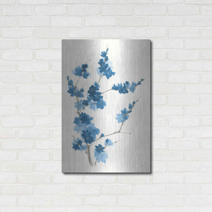 Luxe Metal Art 'Blue Branch I' by Chris Paschke, Metal Wall Art,24x36