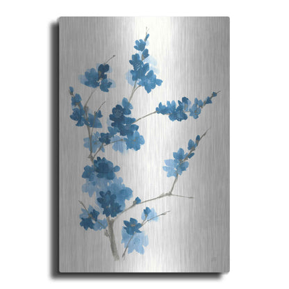 Luxe Metal Art 'Blue Branch I' by Chris Paschke, Metal Wall Art