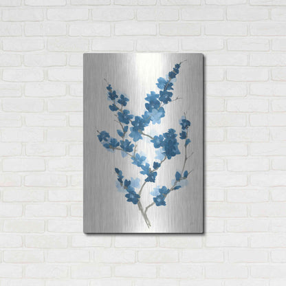 Luxe Metal Art 'Blue Branch II' by Chris Paschke, Metal Wall Art,24x36