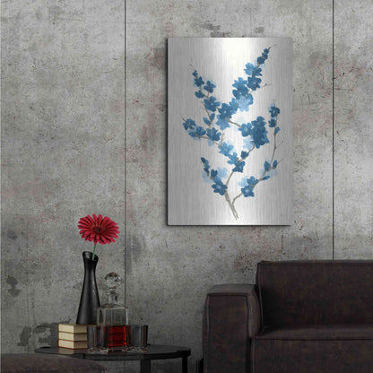 Luxe Metal Art 'Blue Branch II' by Chris Paschke, Metal Wall Art,24x36