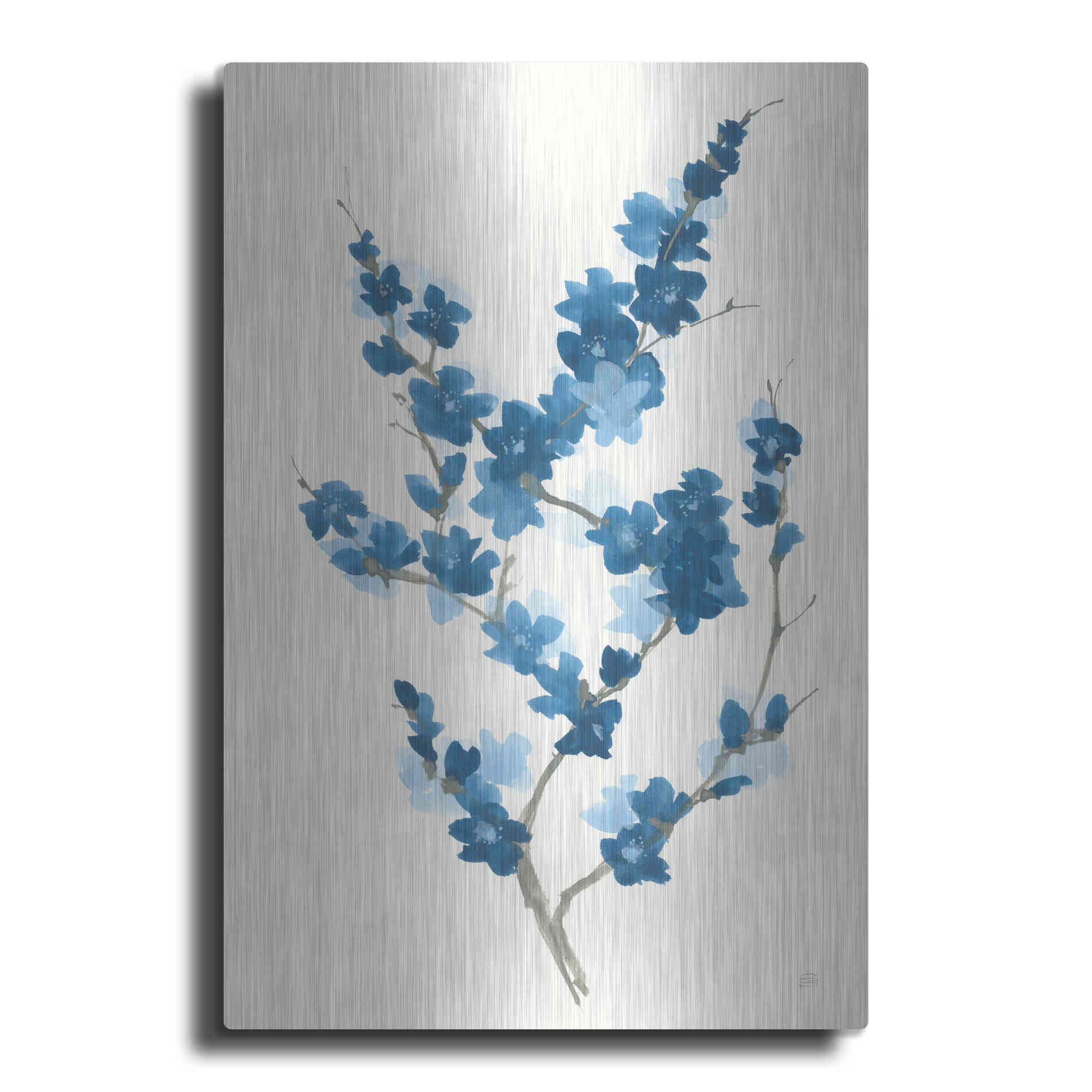 Luxe Metal Art 'Blue Branch II' by Chris Paschke, Metal Wall Art