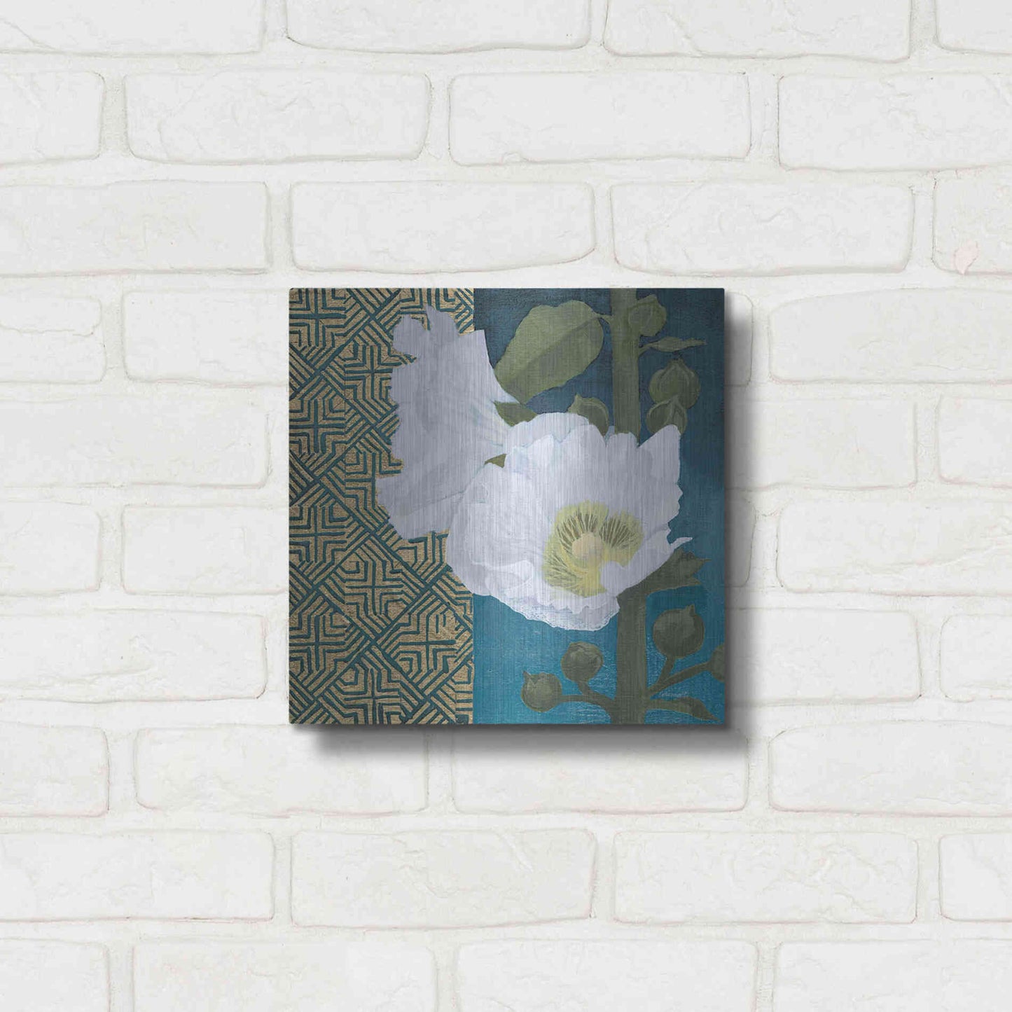 Luxe Metal Art 'Soft Evening III Indigo' by Kathrine Lovell, Metal Wall Art,12x12