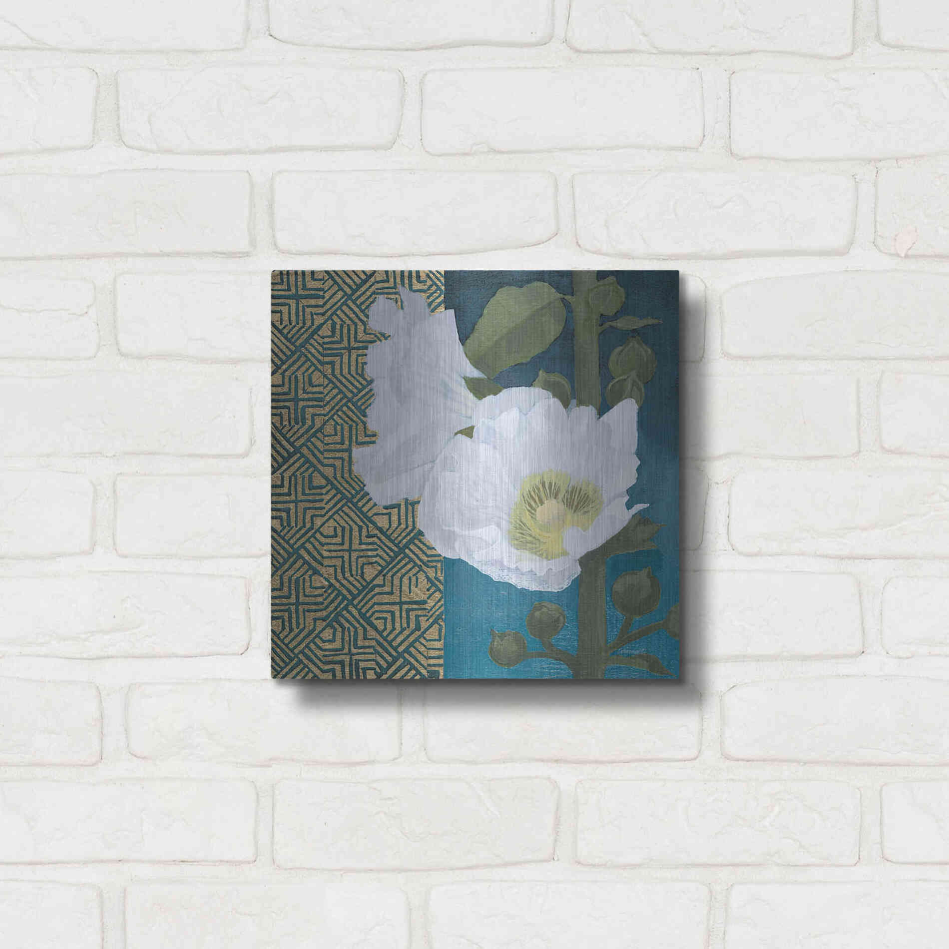 Luxe Metal Art 'Soft Evening III Indigo' by Kathrine Lovell, Metal Wall Art,12x12