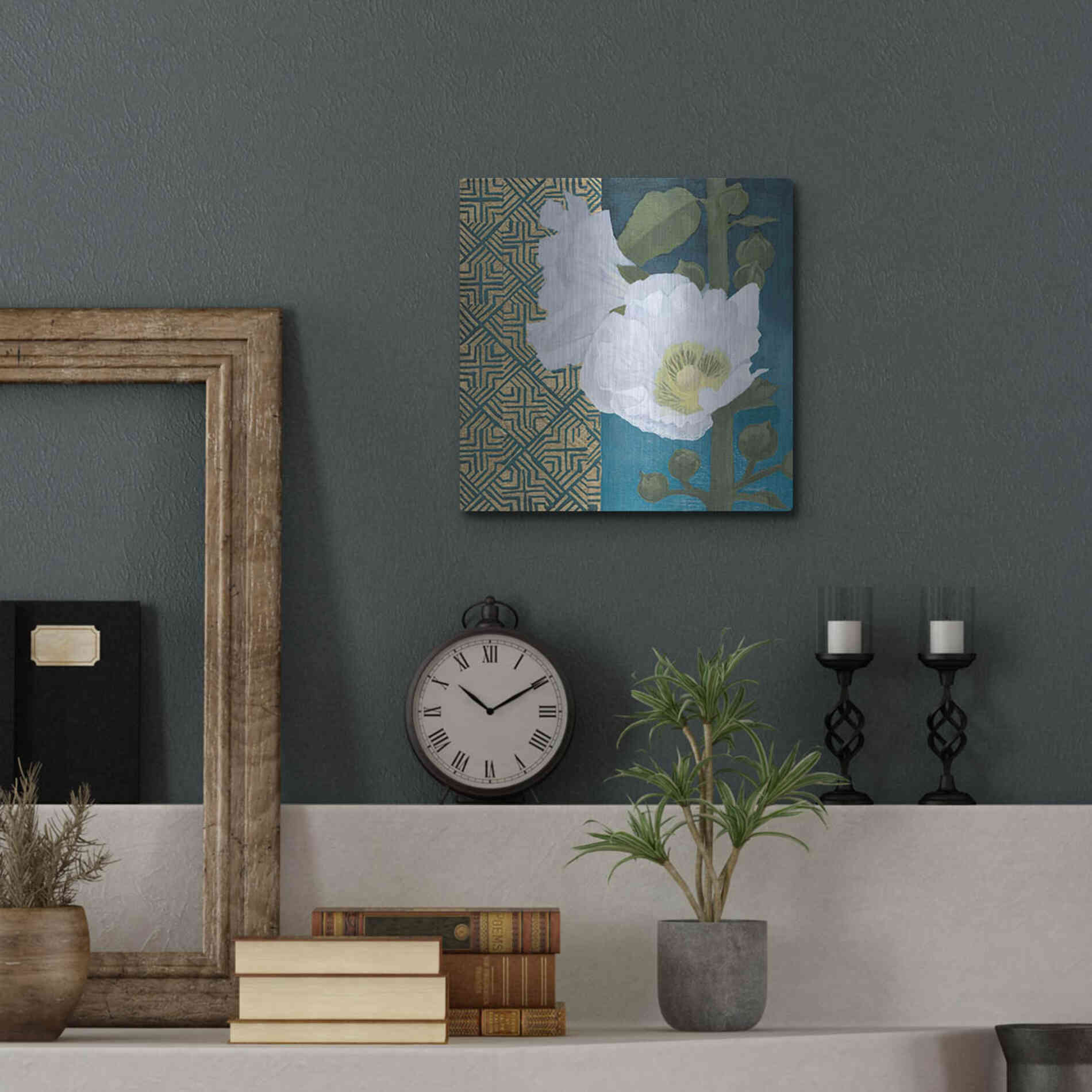 Luxe Metal Art 'Soft Evening III Indigo' by Kathrine Lovell, Metal Wall Art,12x12