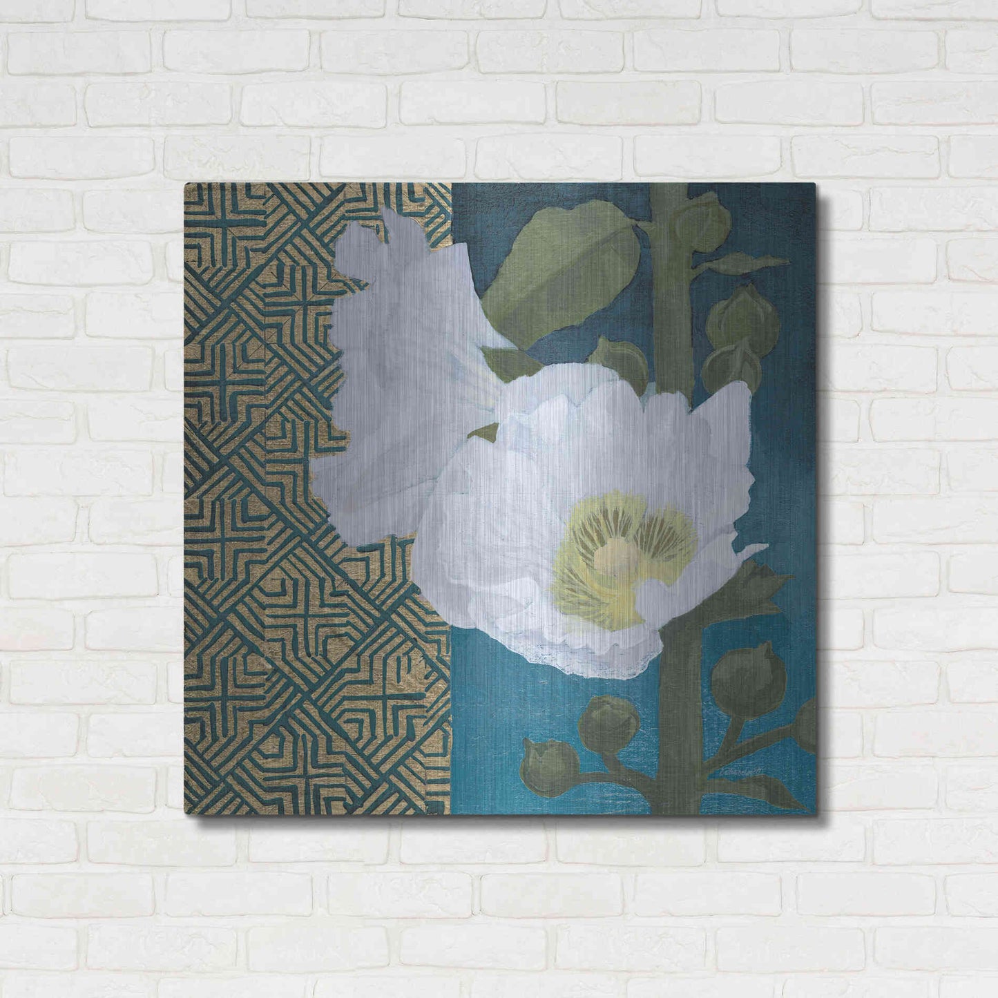 Luxe Metal Art 'Soft Evening III Indigo' by Kathrine Lovell, Metal Wall Art,36x36