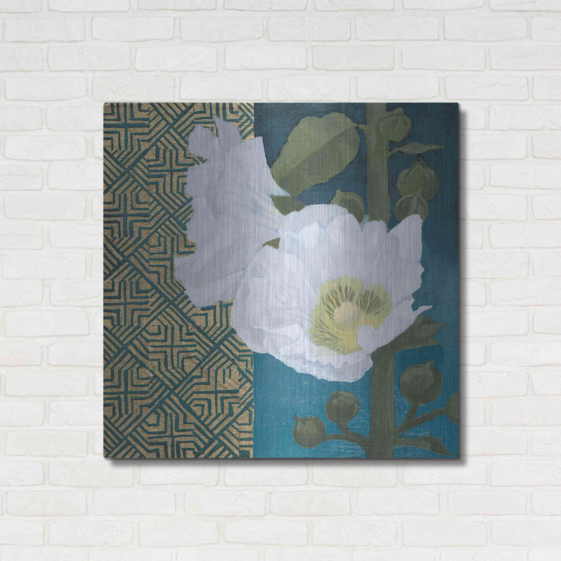 Luxe Metal Art 'Soft Evening III Indigo' by Kathrine Lovell, Metal Wall Art,36x36