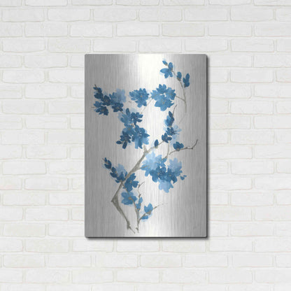 Luxe Metal Art 'Blue Branch III' by Chris Paschke, Metal Wall Art,24x36