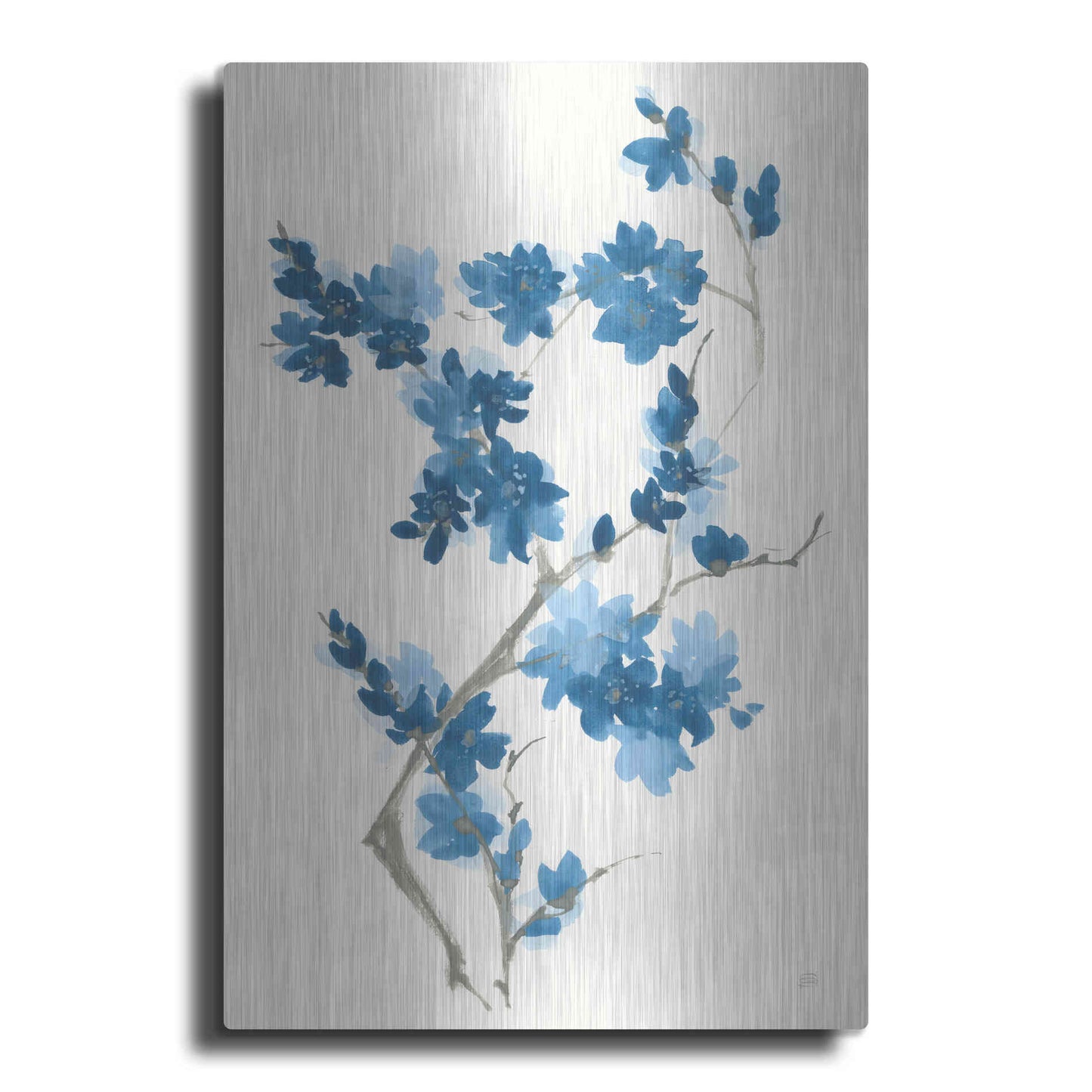 Luxe Metal Art 'Blue Branch III' by Chris Paschke, Metal Wall Art