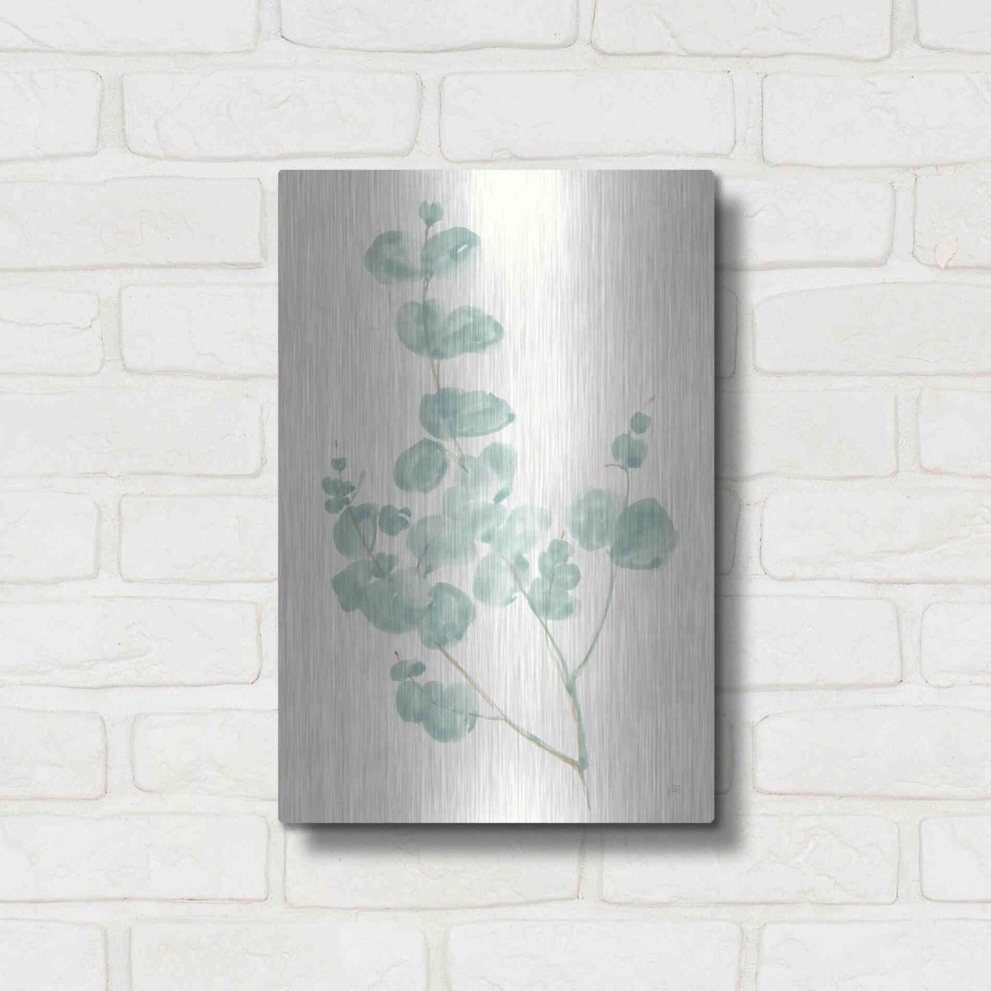 Luxe Metal Art 'Eucalyptus Branch I' by Chris Paschke, Metal Wall Art,12x16