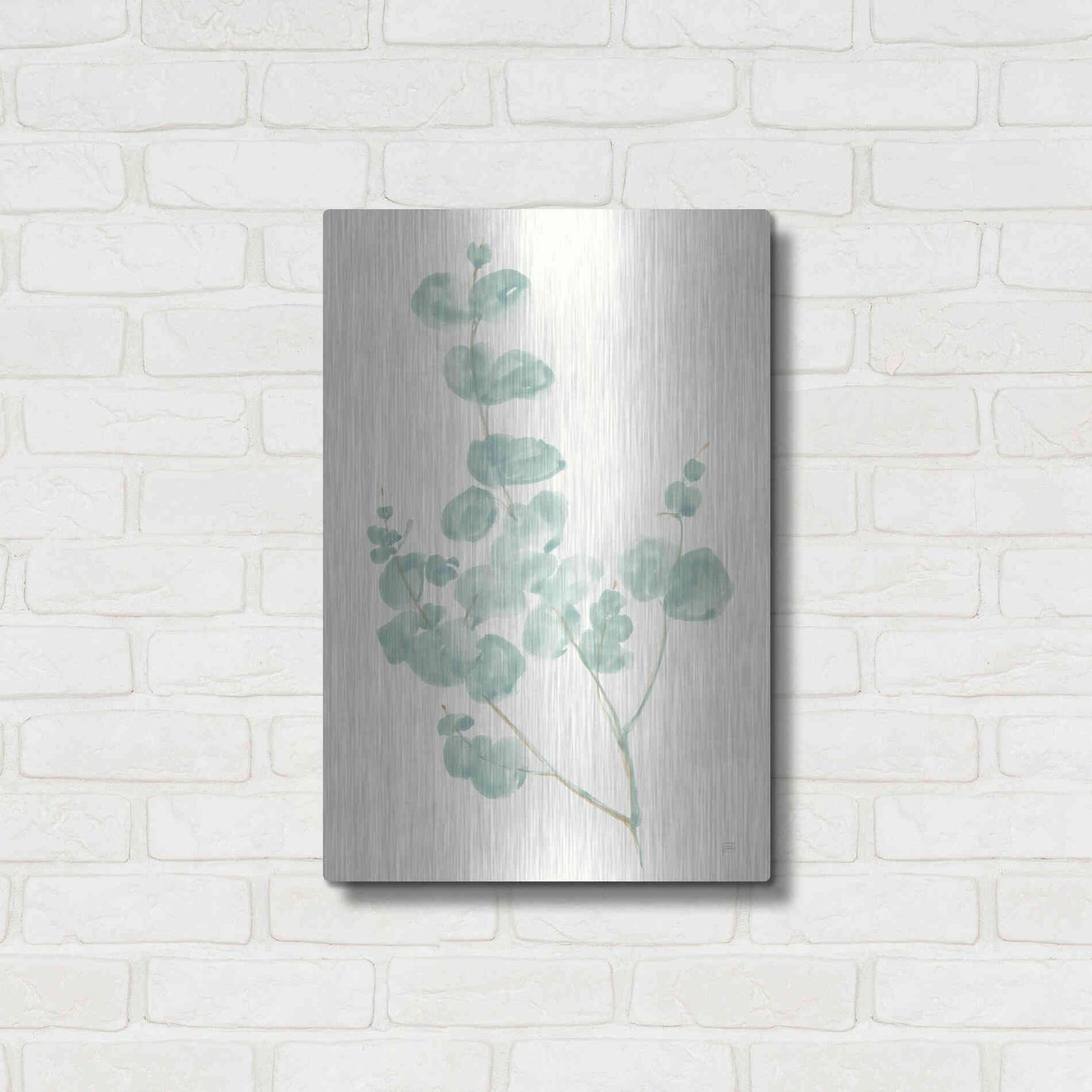 Luxe Metal Art 'Eucalyptus Branch I' by Chris Paschke, Metal Wall Art,16x24