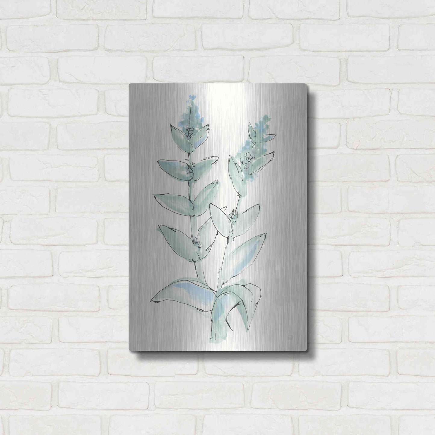 Luxe Metal Art 'Lambs Ear Sage III' by Chris Paschke, Metal Wall Art,16x24