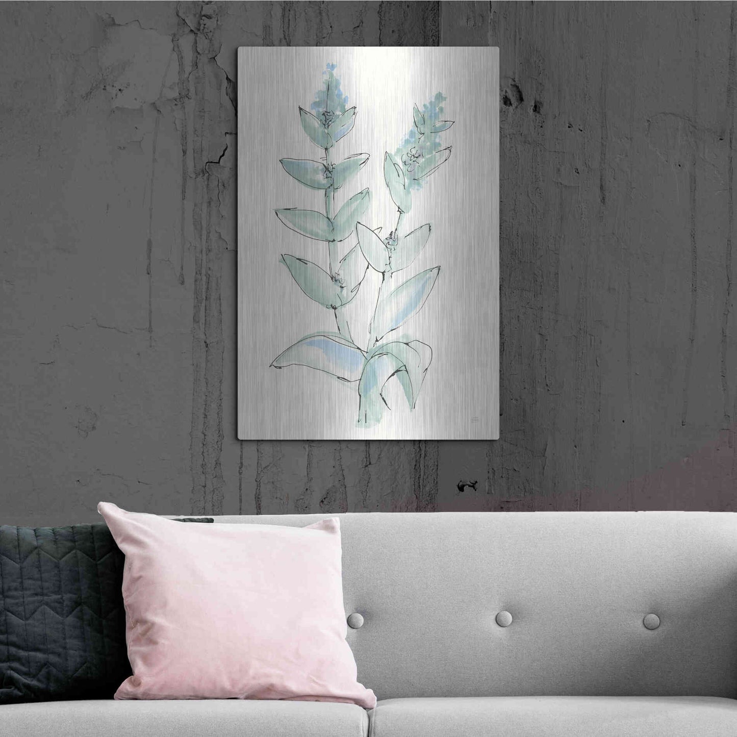 Luxe Metal Art 'Lambs Ear Sage III' by Chris Paschke, Metal Wall Art,24x36