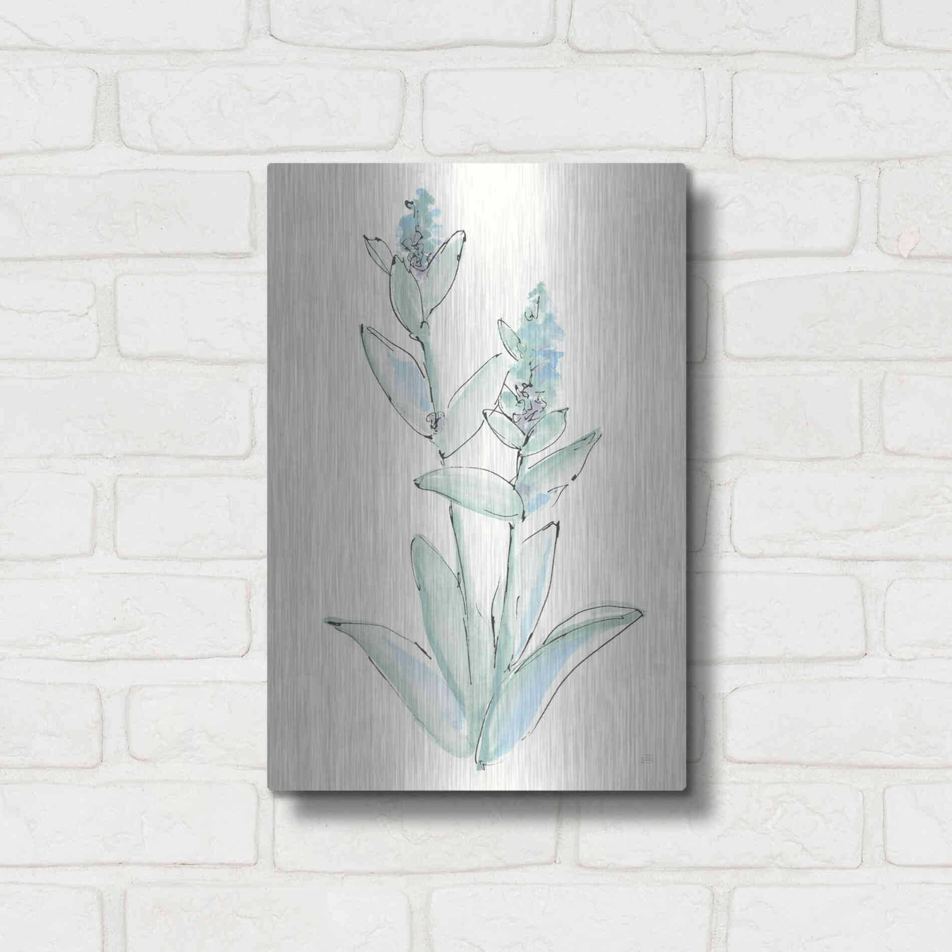 Luxe Metal Art 'Lambs Ear Sage IV' by Chris Paschke, Metal Wall Art,12x16