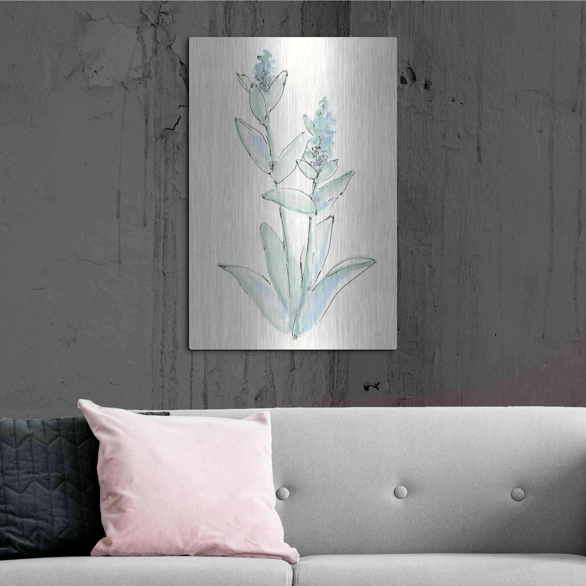 Luxe Metal Art 'Lambs Ear Sage IV' by Chris Paschke, Metal Wall Art,24x36