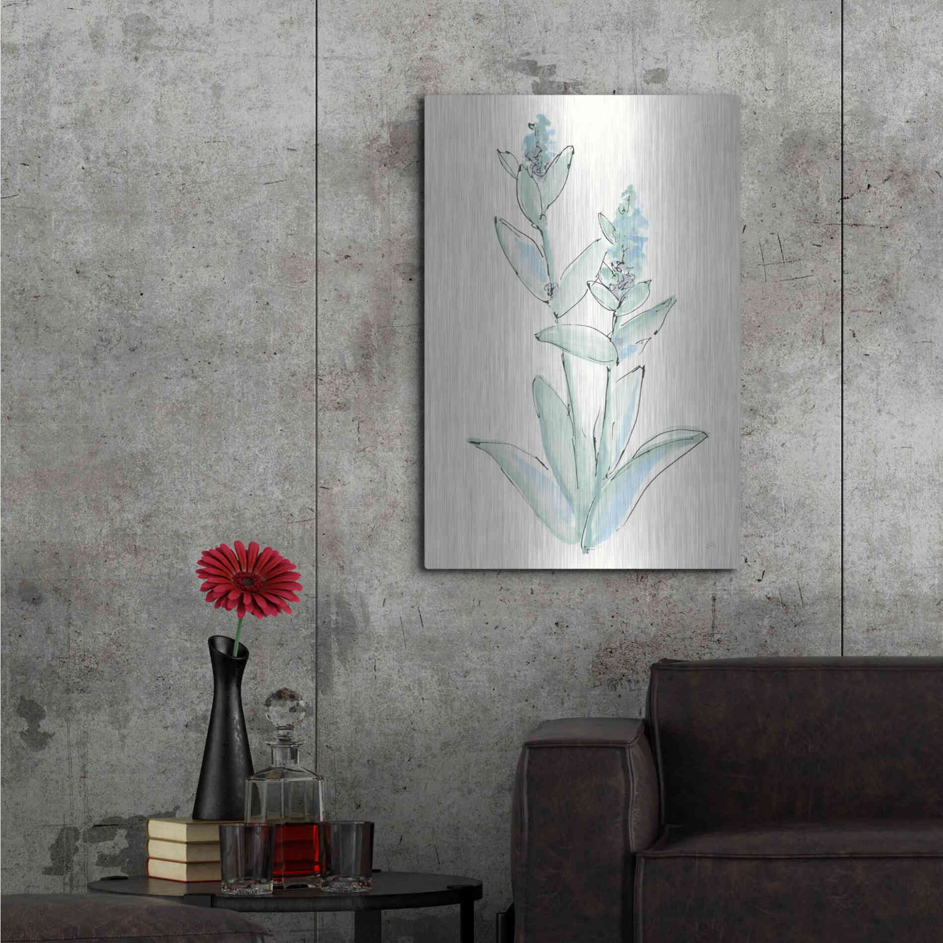 Luxe Metal Art 'Lambs Ear Sage IV' by Chris Paschke, Metal Wall Art,24x36