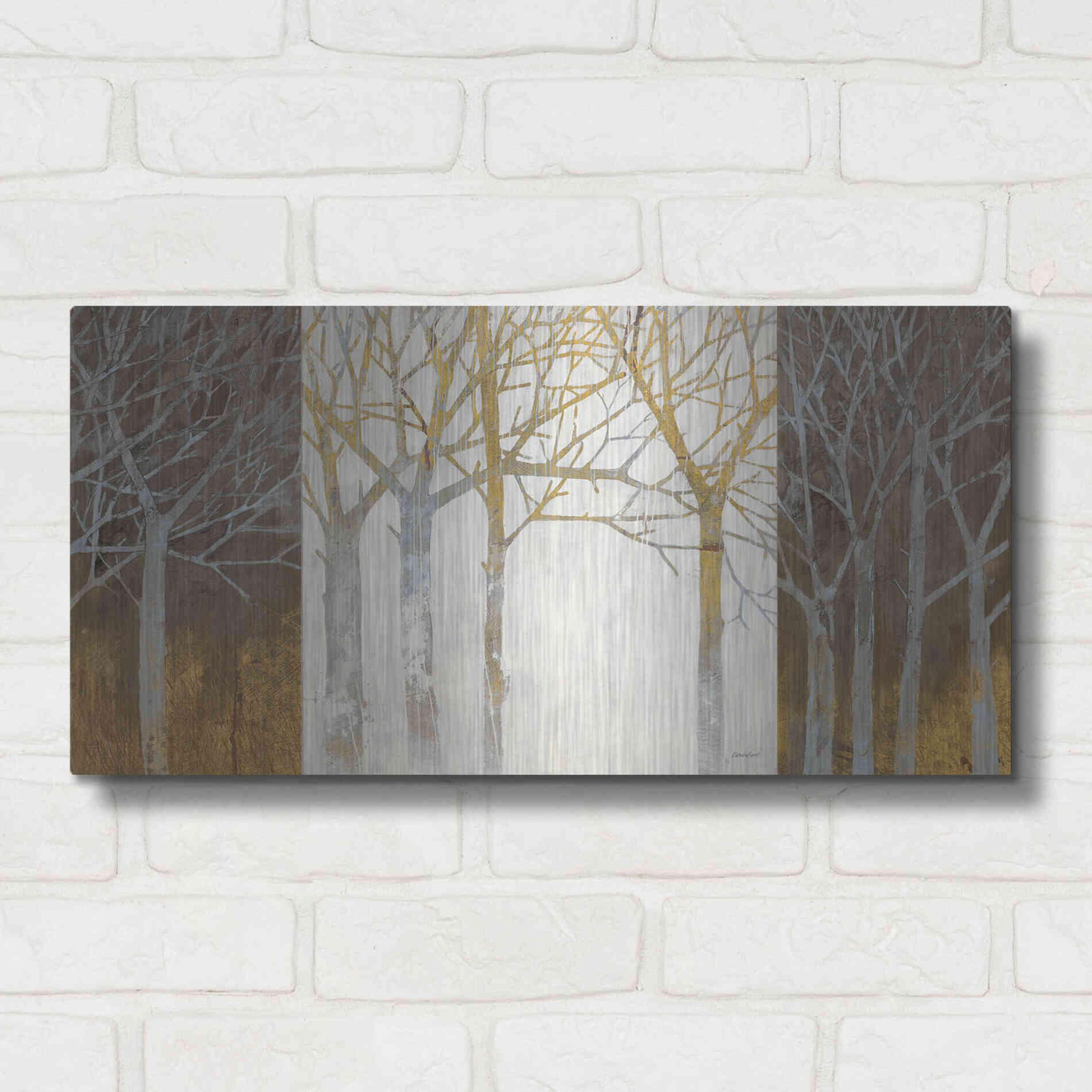 Luxe Metal Art 'Night and Day' by Kathrine Lovell, Metal Wall Art,24x12