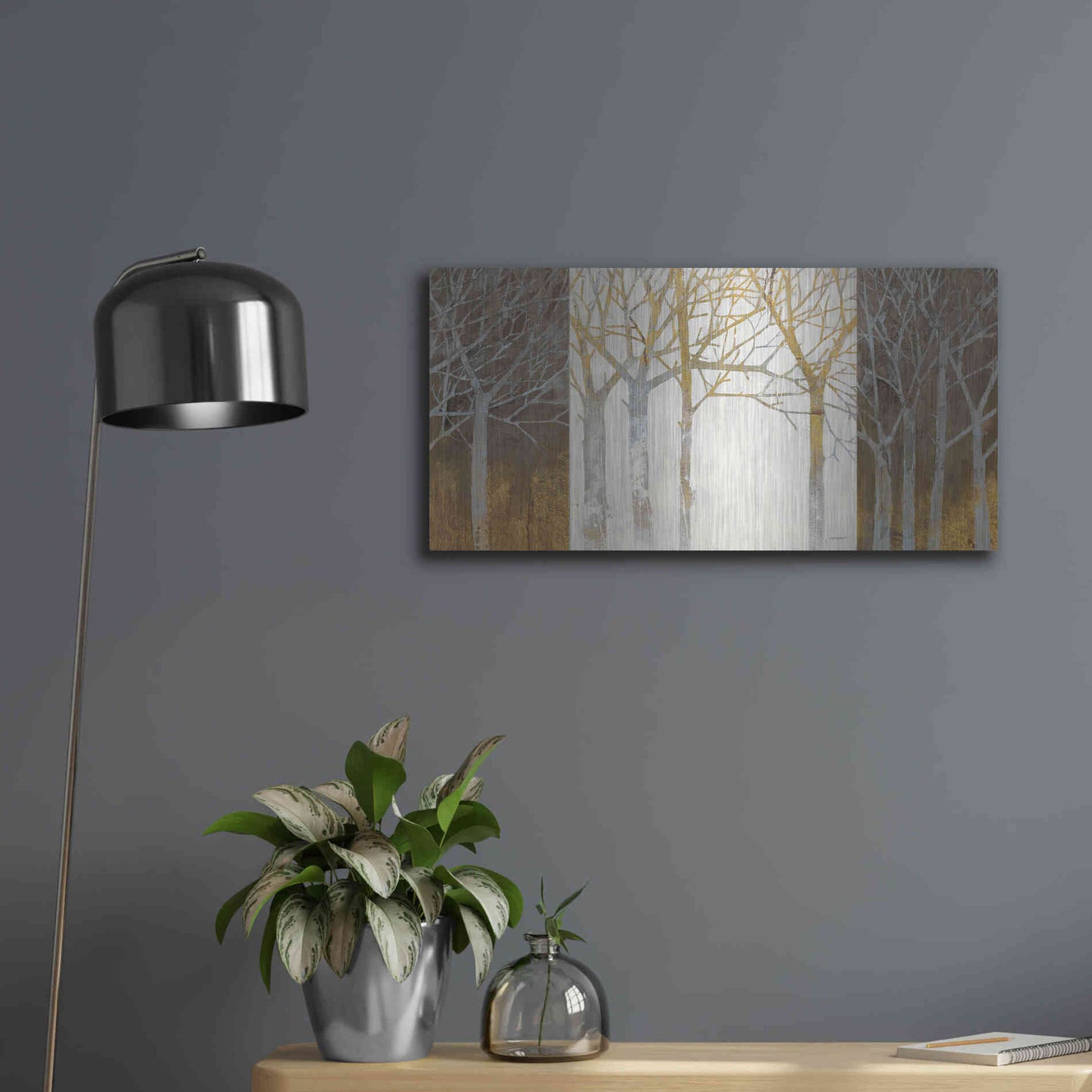 Luxe Metal Art 'Night and Day' by Kathrine Lovell, Metal Wall Art,24x12