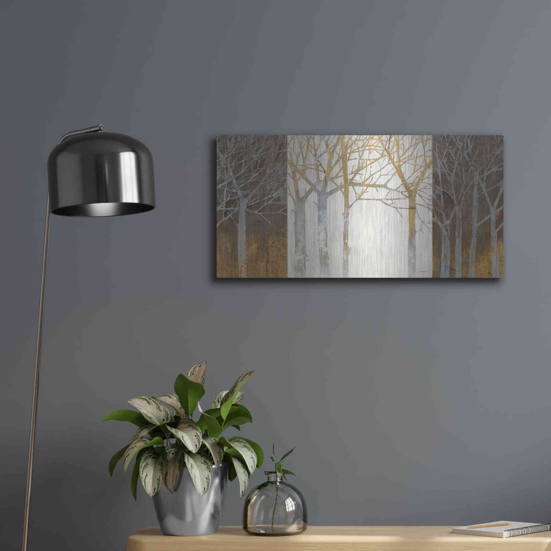 Luxe Metal Art 'Night and Day' by Kathrine Lovell, Metal Wall Art,24x12