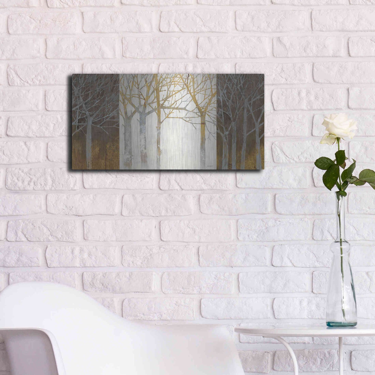 Luxe Metal Art 'Night and Day' by Kathrine Lovell, Metal Wall Art,24x12