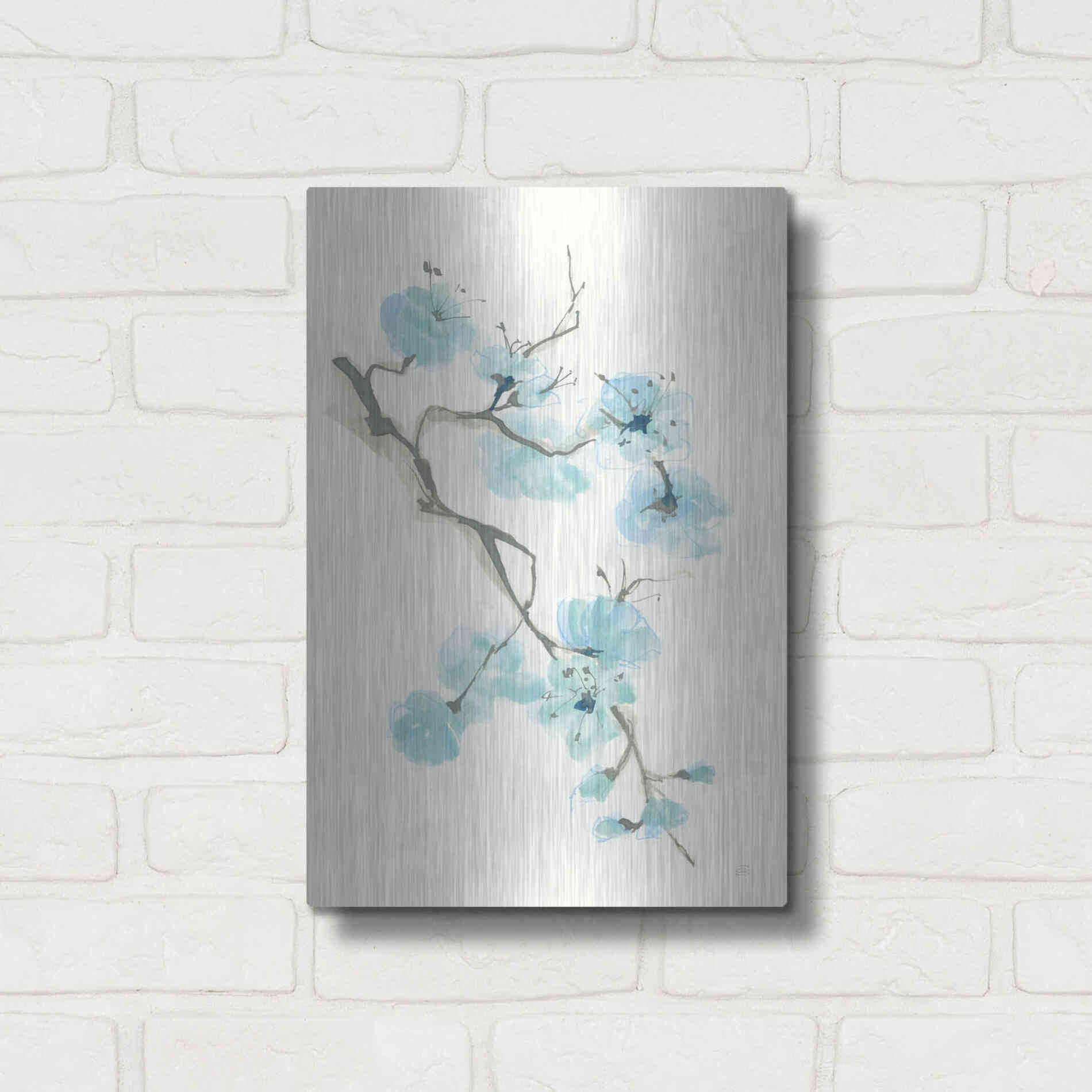 Luxe Metal Art 'Tinted Branch I' by Chris Paschke, Metal Wall Art,12x16
