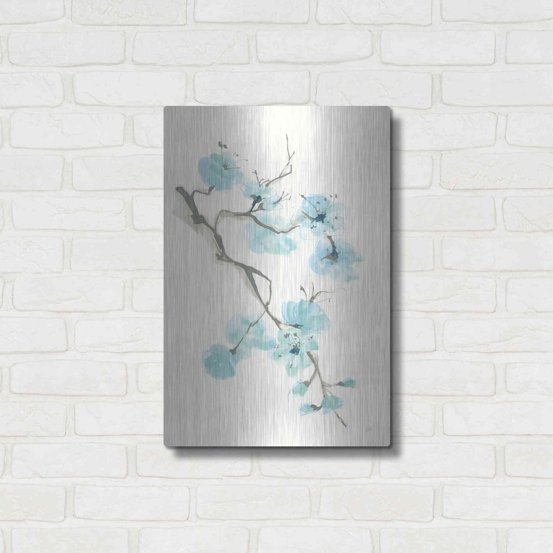 Luxe Metal Art 'Tinted Branch I' by Chris Paschke, Metal Wall Art,16x24