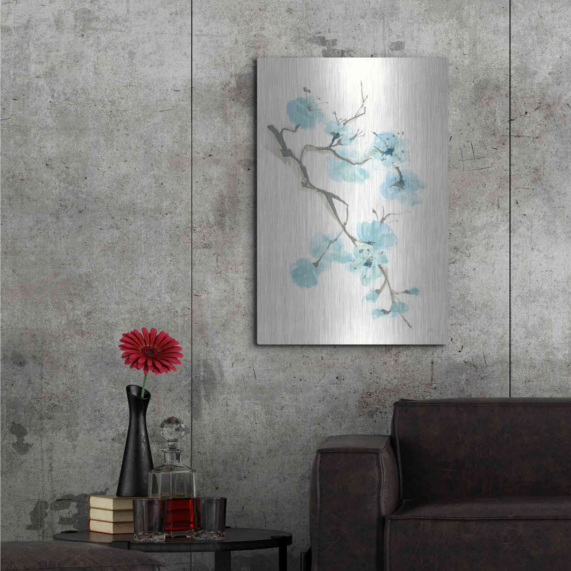 Luxe Metal Art 'Tinted Branch I' by Chris Paschke, Metal Wall Art,24x36
