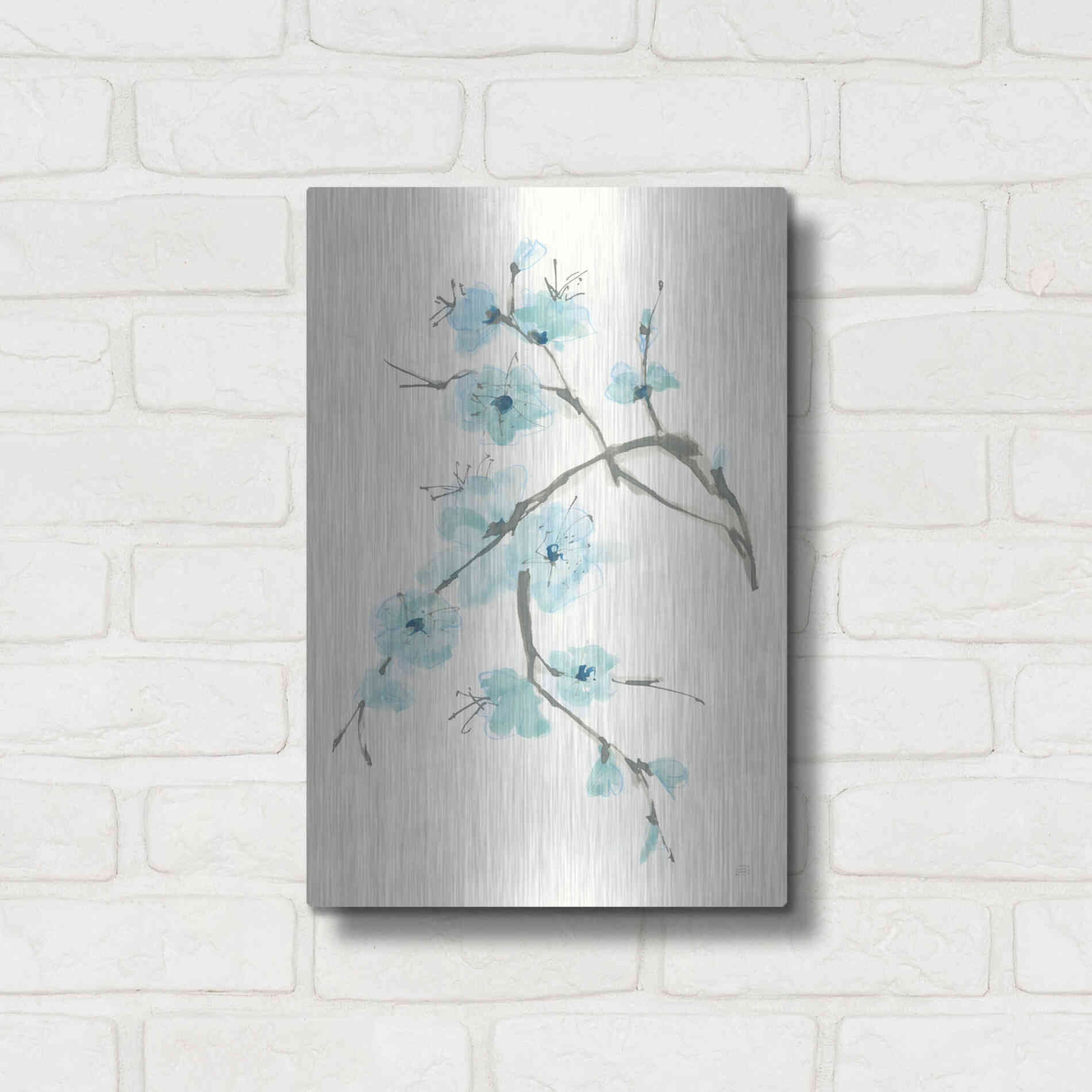 Luxe Metal Art 'Tinted Branch II' by Chris Paschke, Metal Wall Art,12x16