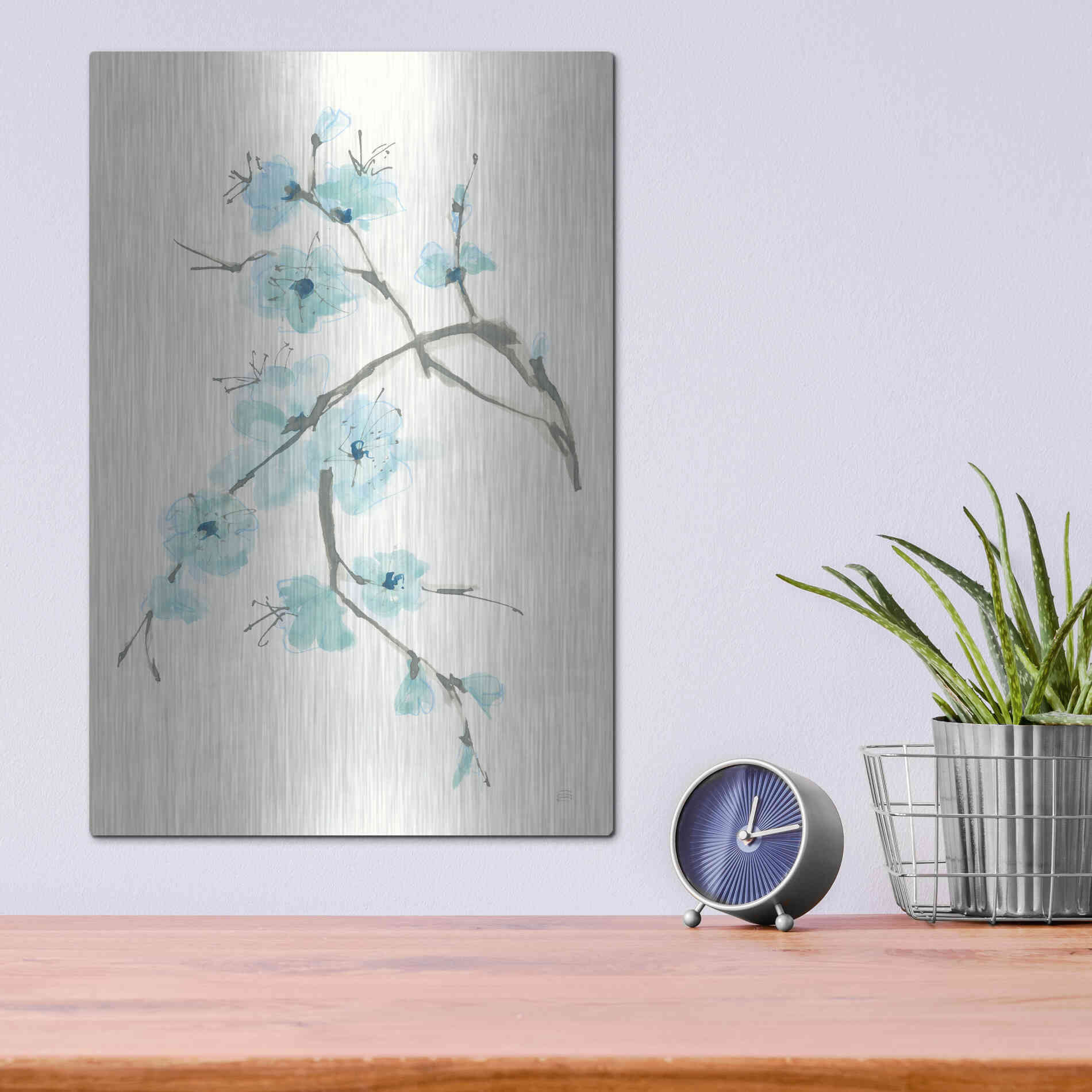 Luxe Metal Art 'Tinted Branch II' by Chris Paschke, Metal Wall Art,12x16