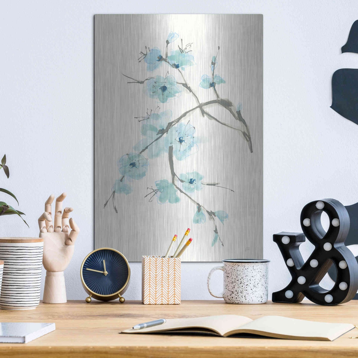 Luxe Metal Art 'Tinted Branch II' by Chris Paschke, Metal Wall Art,12x16