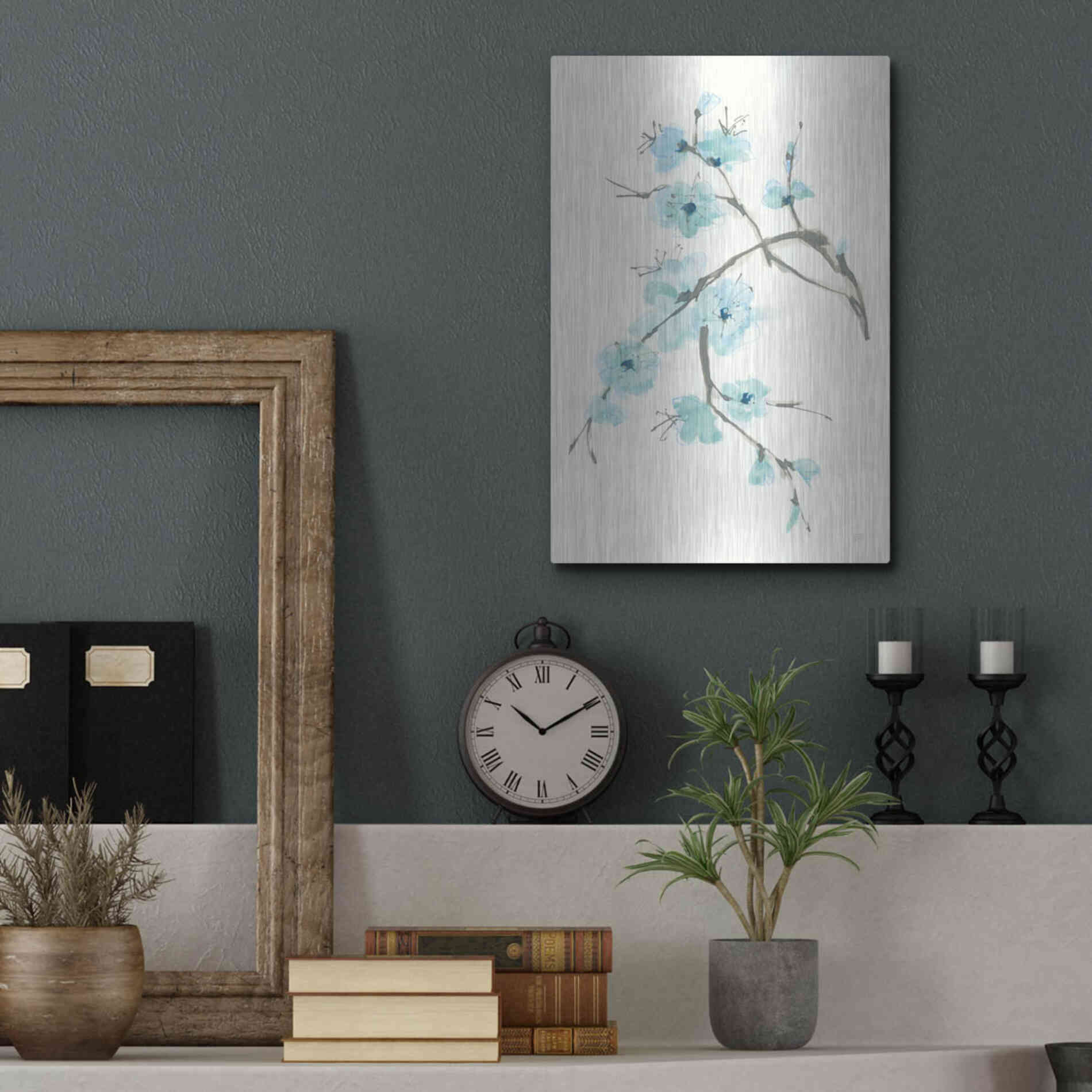 Luxe Metal Art 'Tinted Branch II' by Chris Paschke, Metal Wall Art,12x16