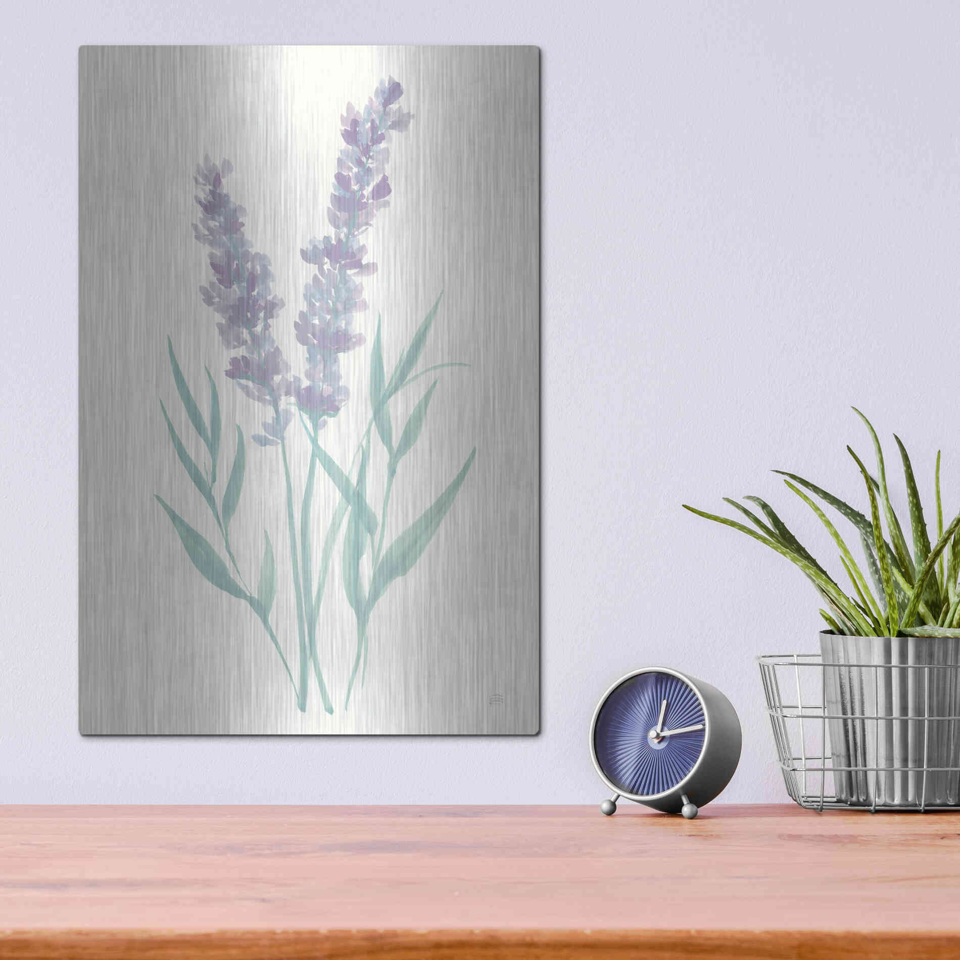 Luxe Metal Art 'Lavender I' by Chris Paschke, Metal Wall Art,12x16