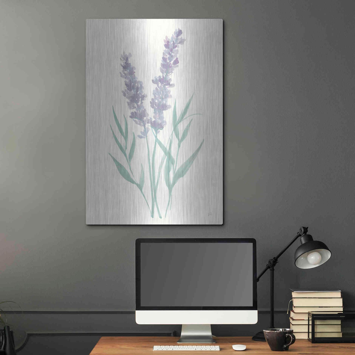 Luxe Metal Art 'Lavender I' by Chris Paschke, Metal Wall Art,24x36